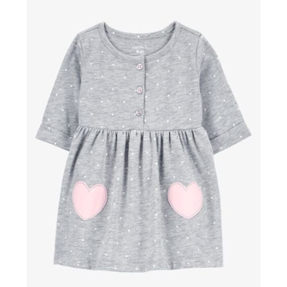Carter's Baby Heart Jersey Dress - Size 3-6 Months